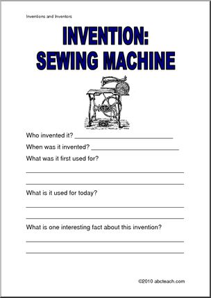 Report Form: Invention Ã± Sewing Machine