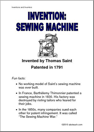 Poster: Invention Ã± Sewing Machine