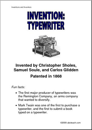 Poster: Invention – Typewriter