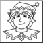 Jack Frost Face (B&W) ClipArt