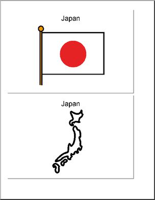 Map and Flag Cards: Japan