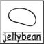 Clip Art: Basic Words: Jellybean B&W (poster)
