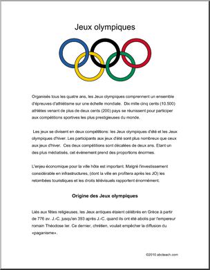French: ComprÃˆhension de lectureÃ³Jeux olympiques
