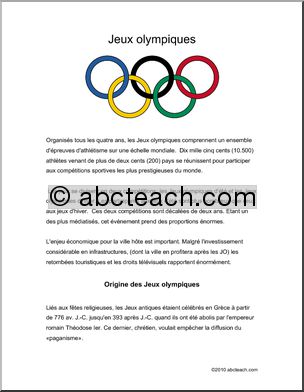 French: ComprÃˆhension de lectureÃ³Jeux olympiques