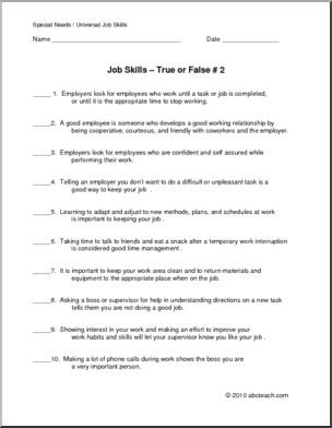 Employment/Employability Skills | Abcteach