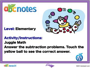 Interactive: Notebook: Math: Juggle Math (subtraction)