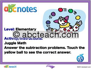 Interactive: Notebook: Math: Juggle Math (subtraction)