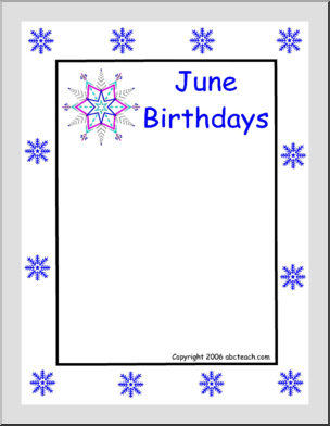 Border Paper: June Birthdays