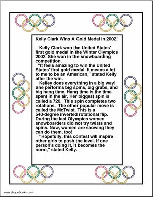 Past Olympics: Comprehension: Past Olympic Moments – Kelly Clark (elem/upper elem)