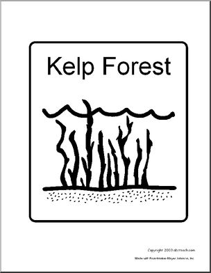 Sign: Kelp Forest (coloring book version)