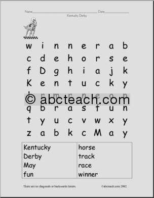 Word Search: Horse Racing
