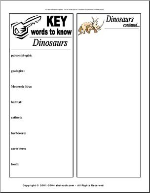 Key Words: Dinosaurs (elementary)