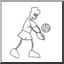 Clip Art: Cartoon School Scene: Sports: Volleyball 02 (coloring page)
