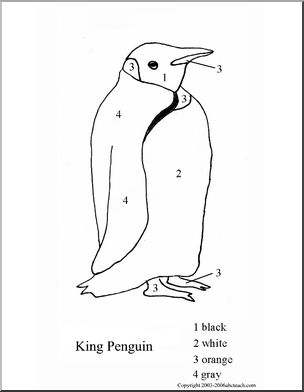 Color By Number: King Penguin