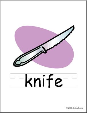 Clip Art: Basic Words: Knife Color (poster)