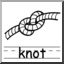 Clip Art: Basic Words: Knot B&W (poster)