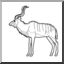 Clip Art: Kudu (coloring Page)