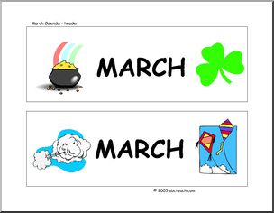 Calendar: March (headers)