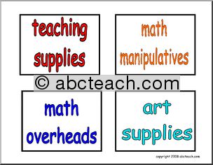 Labels: Classroom Items (set 14)