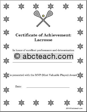 Sports Certificates: Lacrosse
