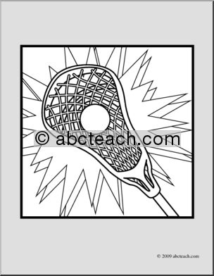 Clip Art: Sports Icon: Lacrosse (coloring page)