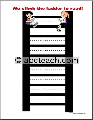 Graphic Organizer: Reading Ladder (with primary lines)