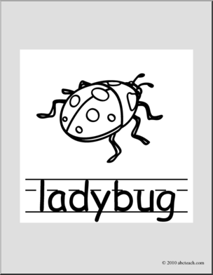 Clip Art: Basic Words: Ladybug B&W (poster)
