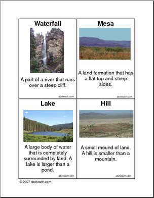 Fact Cards: Landforms (upper elem)