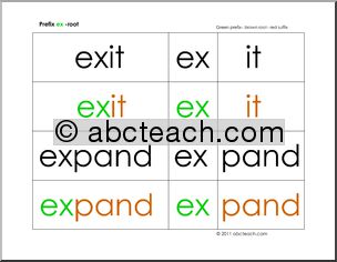 Phonics: Prefix “ex” with Root Word (color)