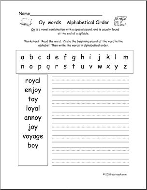 Phonics: Vowel Combinations oi-oy Activities (primary) | Abcteach