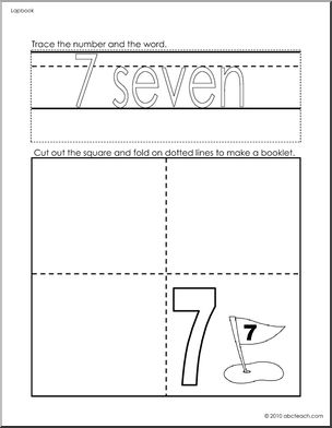 Lapbook: Number 7 (b/w) (pre-k/primary)