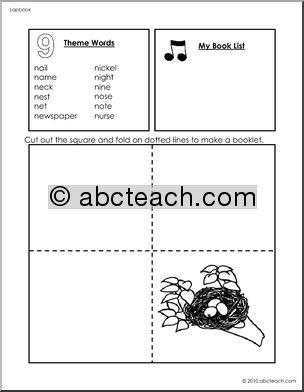 Lapbook: Alphabet Letter N (pre-k/primary)