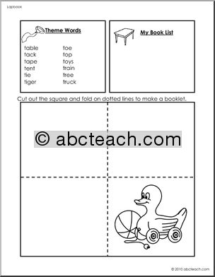 Lapbook: Alphabet Letter T (pre-k/primary)