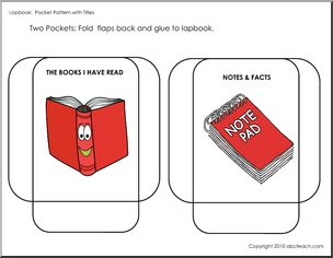 Lapbook: Template; Pockets with Titles (2) (color)
