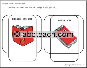 Lapbook: Template; Pockets with Titles (2) (color)