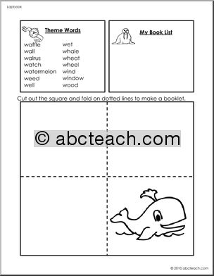 Lapbook: Alphabet Letter W (pre-k/primary)