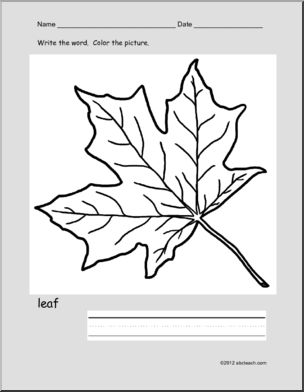 Write and Color “leaf” (ESL)