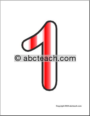 Alphabet Letter Patterns: Candy Cane theme numbers 0-9 (color)