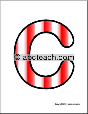 Alphabet Letter Patterns:  Candy Cane A – G