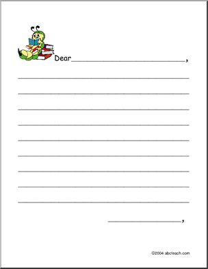 Friendly Letter Form (elementary) Writing Paper