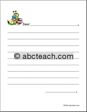 Friendly Letter Form (elementary) Writing Paper