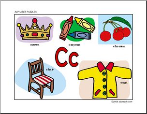 Letter Puzzle: Letter C – guide (color)