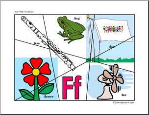 Letter Puzzle: Letter F (color)