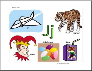Letter Puzzle: Letter J – guide (color)