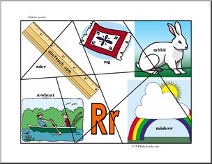Letter Puzzle: Letter R (color)