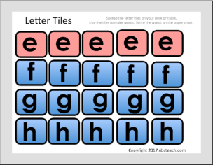 Letter Tiles for Word Games (with highlighted vowels)