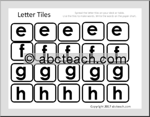 Letter Tiles for Word Games (b/w)