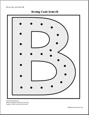 Sewing Card: Letter B