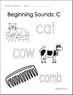 Beginning Sounds Poster: Letter C – Abcteach