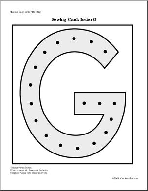 Sewing Card: Letter G